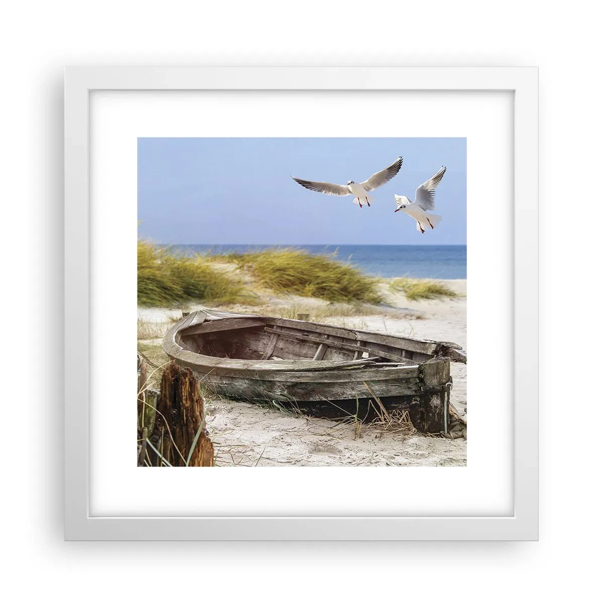 Affiche dans un cadre blanc - Poster - Bain de vent - 30x30 cm