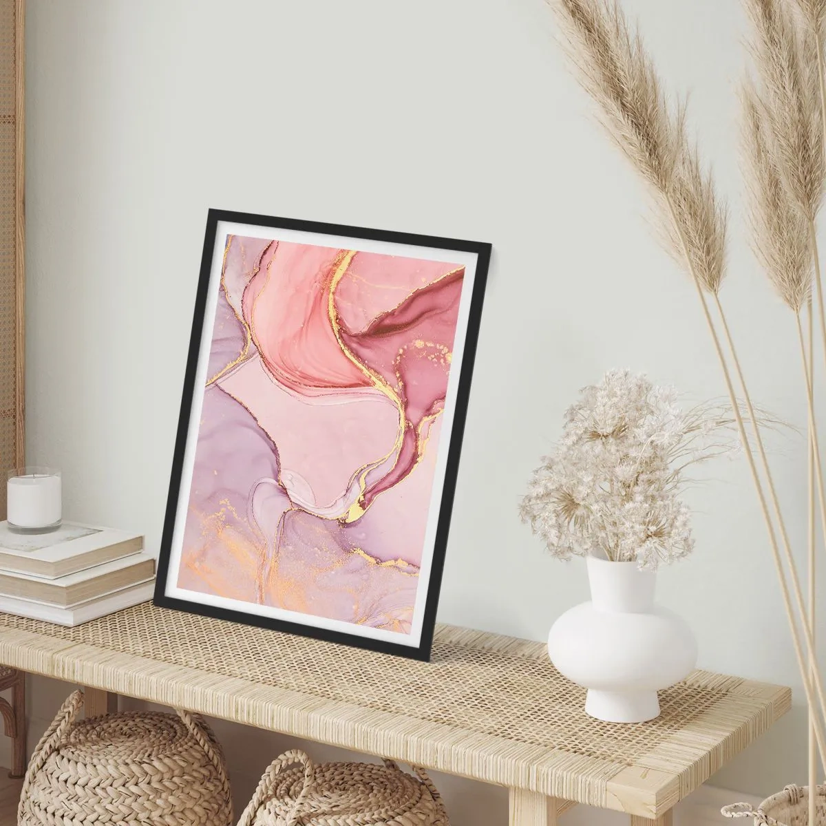 Affiche dans un cadre noir - Poster - Caresse de couleurs - 40x50 cm