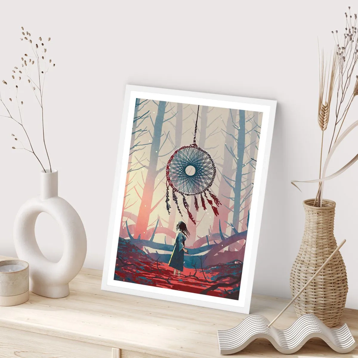 Affiche dans un cadre blanc - Poster - Rituel secret du bonheur - 50x70 cm