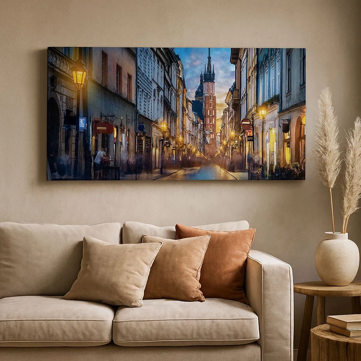 Impression sur toile - Image sur toile - La magie de Cracovie - 100x40 cm