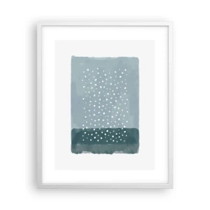 Affiche dans un cadre blanc - Poster - Évolution de bleus - 40x50 cm