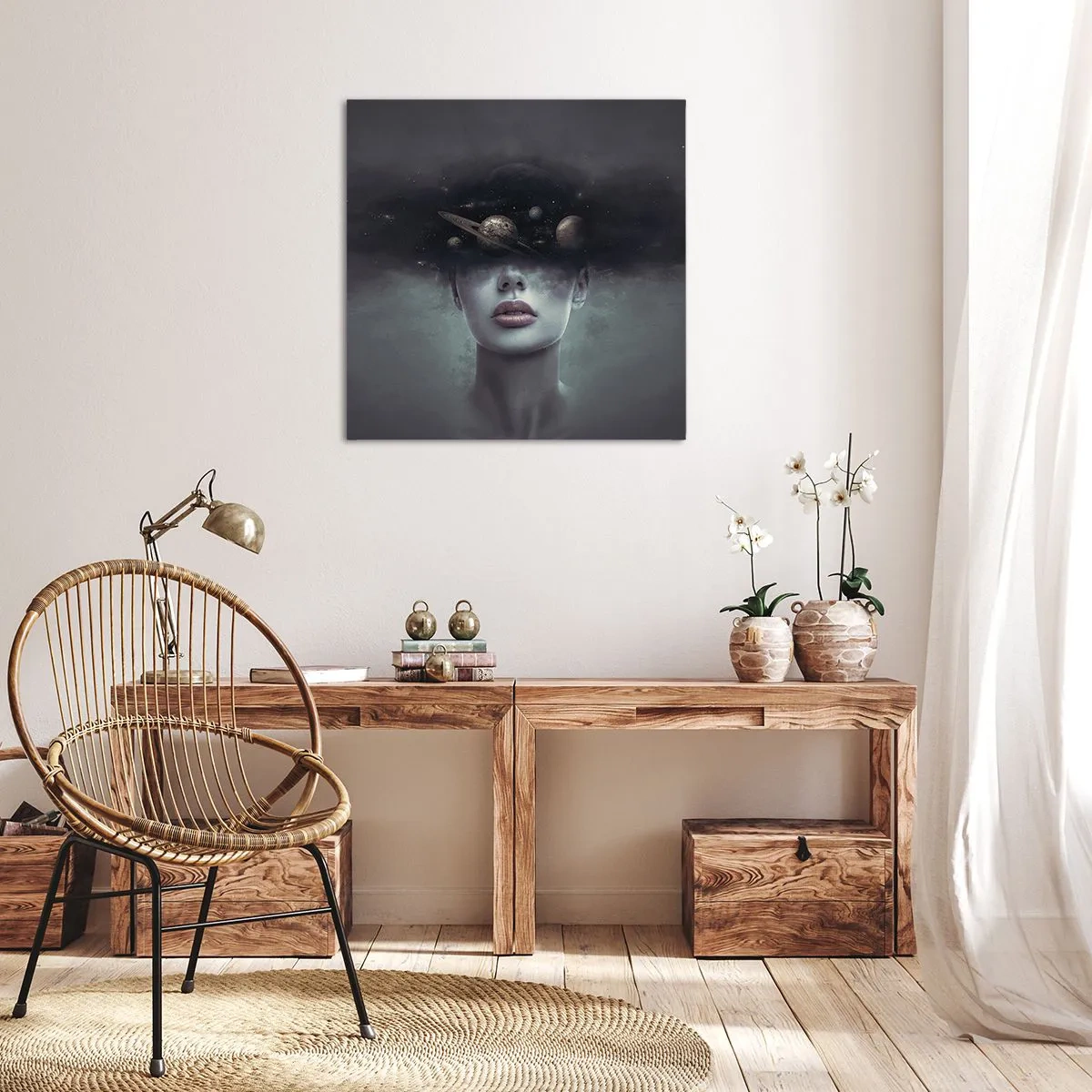 Impression sur toile - Image sur toile - Et les planètes deviennent folles... - 60x60 cm