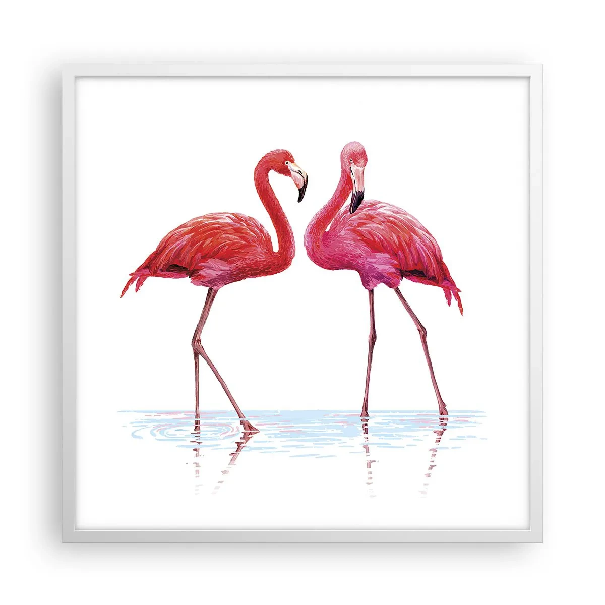Affiche dans un cadre blanc - Poster - Rendez-vous rose - 60x60 cm