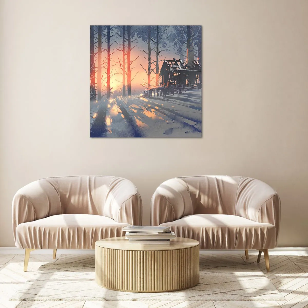 Impression sur verre - Image sur verre - Seul le soleil regarde ici - 30x30 cm