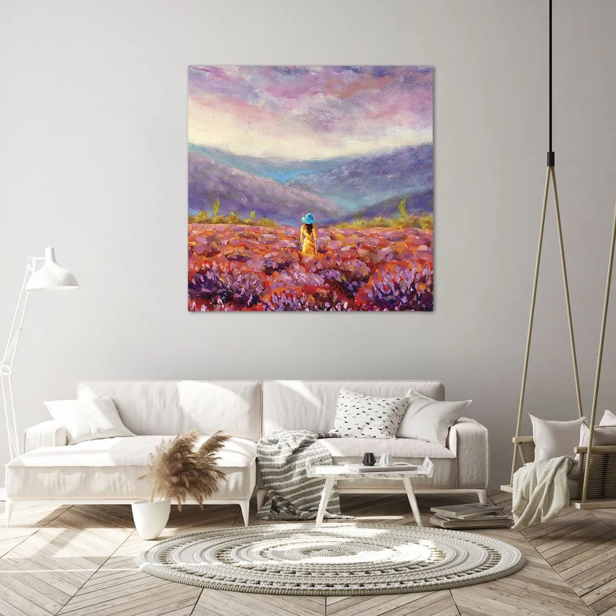 Impression sur toile - Image sur toile - Dans un monde lavande - 30x30 cm