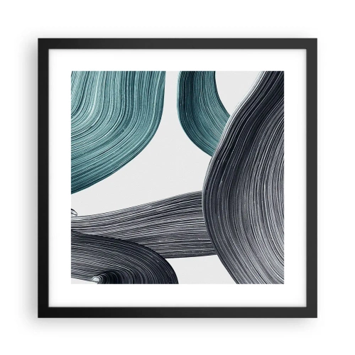 Affiche dans un cadre noir - Poster - Sentiers émeraude et noirs - 40x40 cm