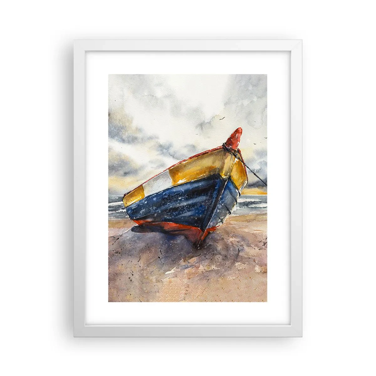 Affiche dans un cadre blanc - Poster - Repos sur le rivage - 30x40 cm