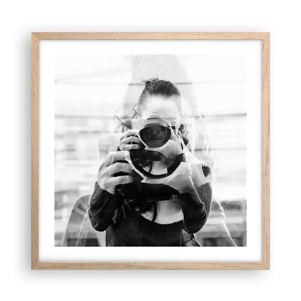 Affiche dans un chêne clair - Poster - Créateur et matériel - 50x50 cm