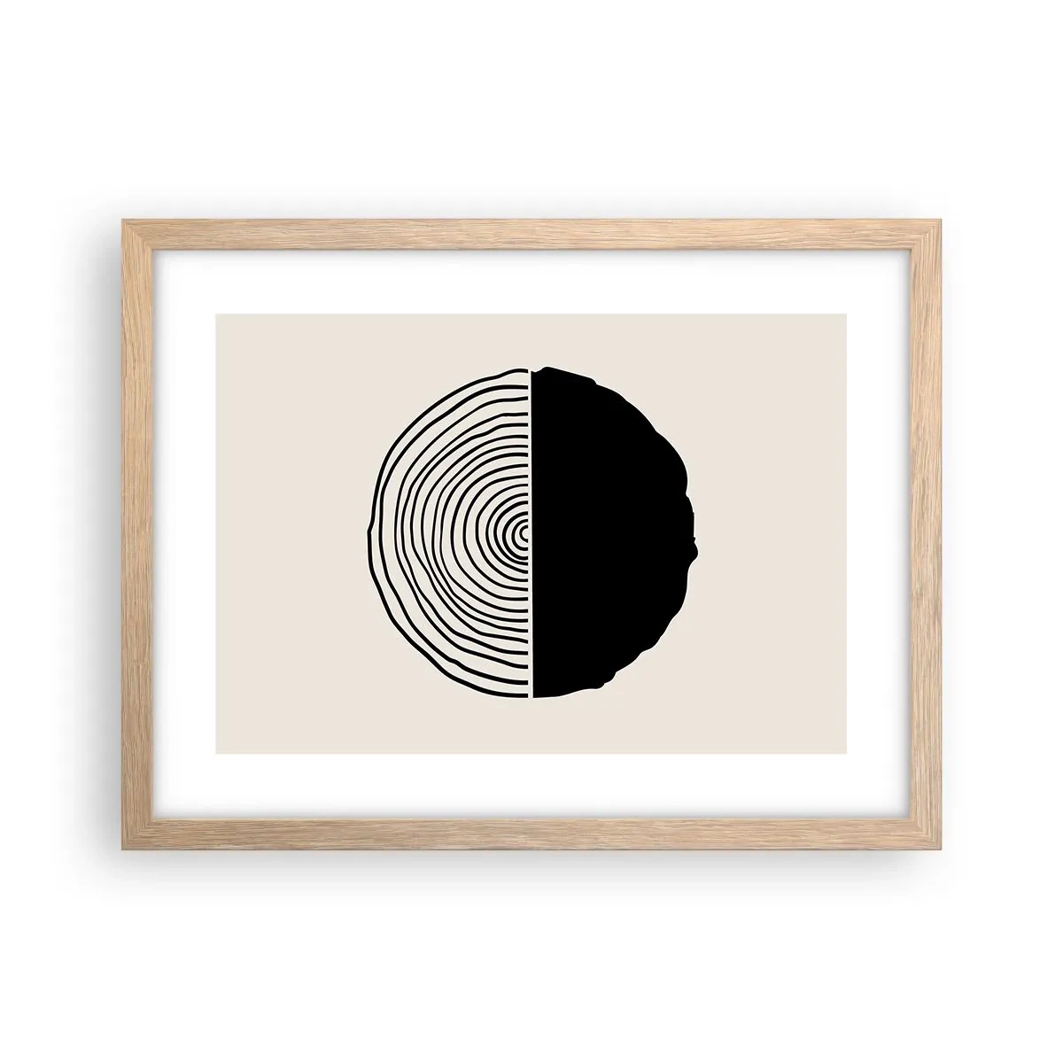 Affiche dans un chêne clair - Poster - Moitié-moitié - 40x30 cm