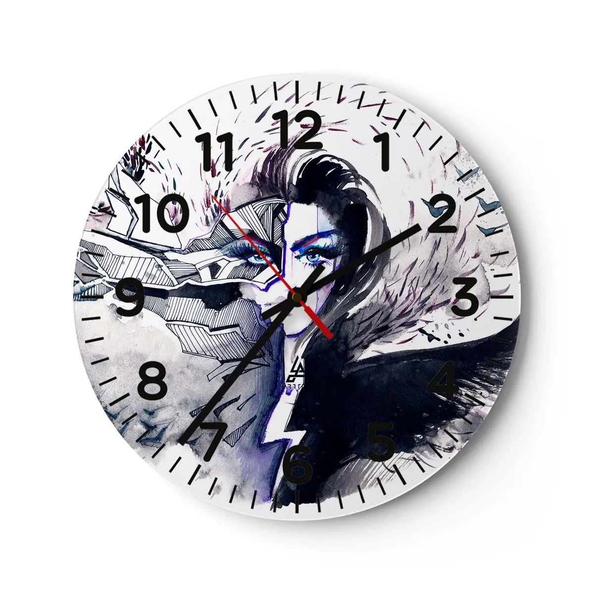 Horloge murale - Pendule murale - Démoniaque et belle - 30x30 cm
