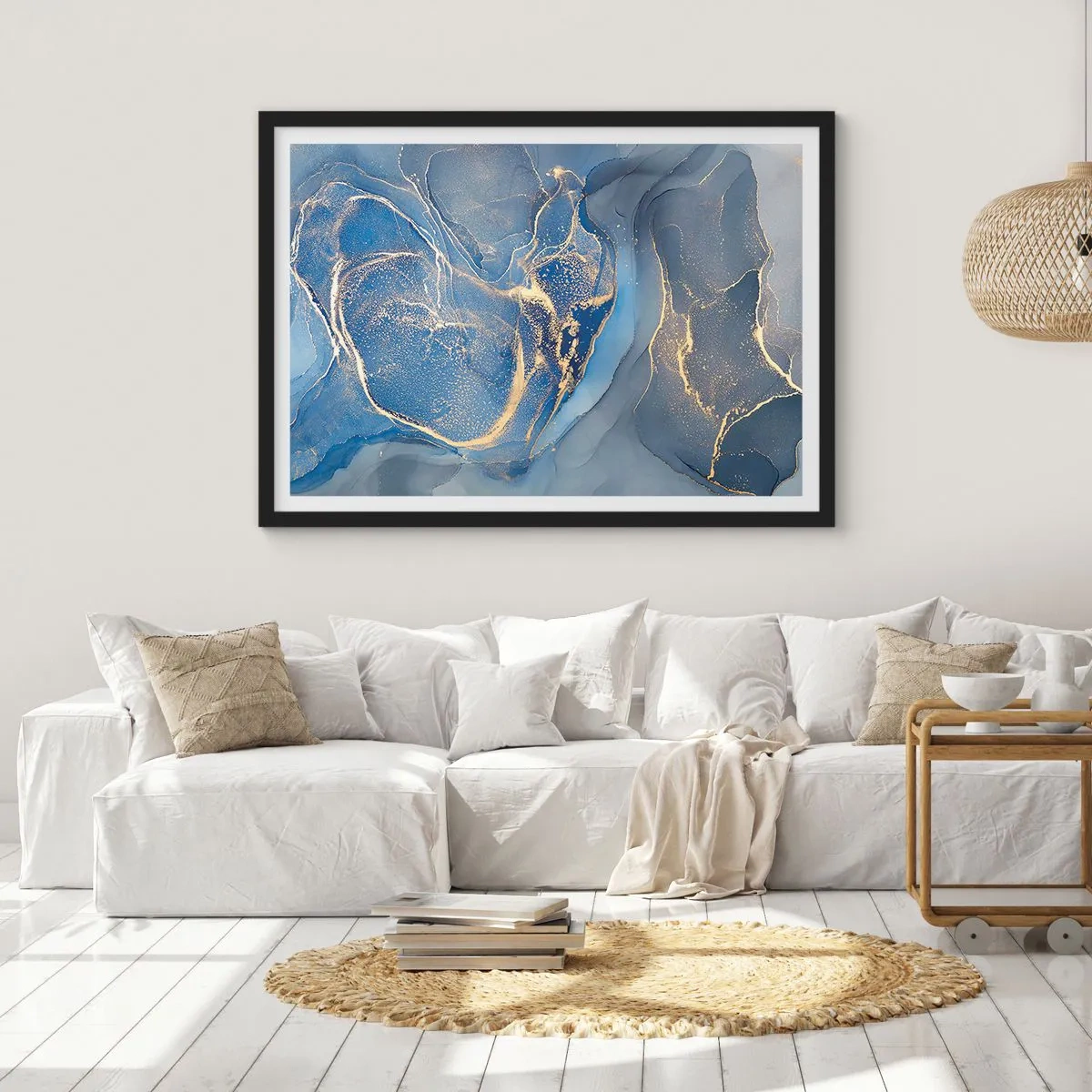 Affiche dans un cadre noir - Poster - Poussière d'or - 40x30 cm