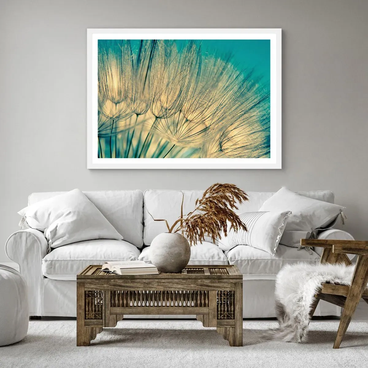 Affiche dans un cadre blanc - Poster - En attente du vent - 50x40 cm