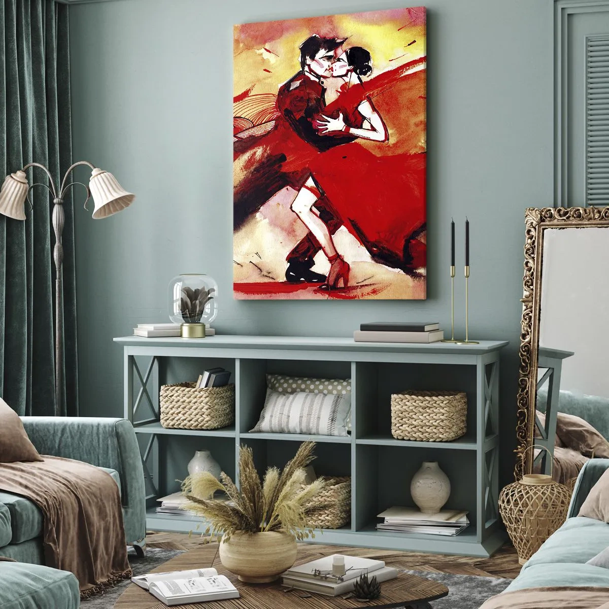 Impression sur toile - Image sur toile - Le rythme violet de la passion - 65x120 cm