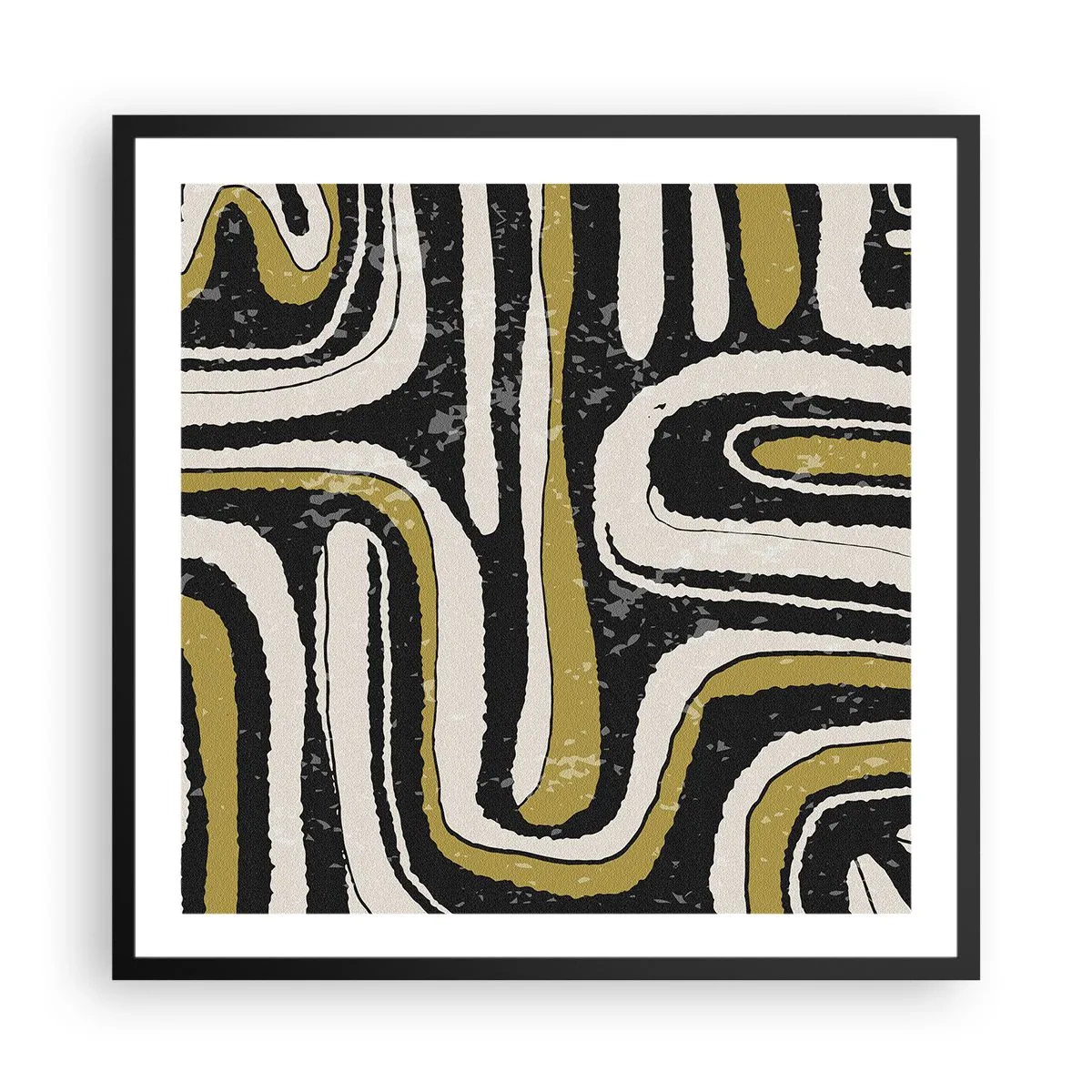 Affiche dans un cadre noir - Poster - Composition : routes et ruelles - 60x60 cm