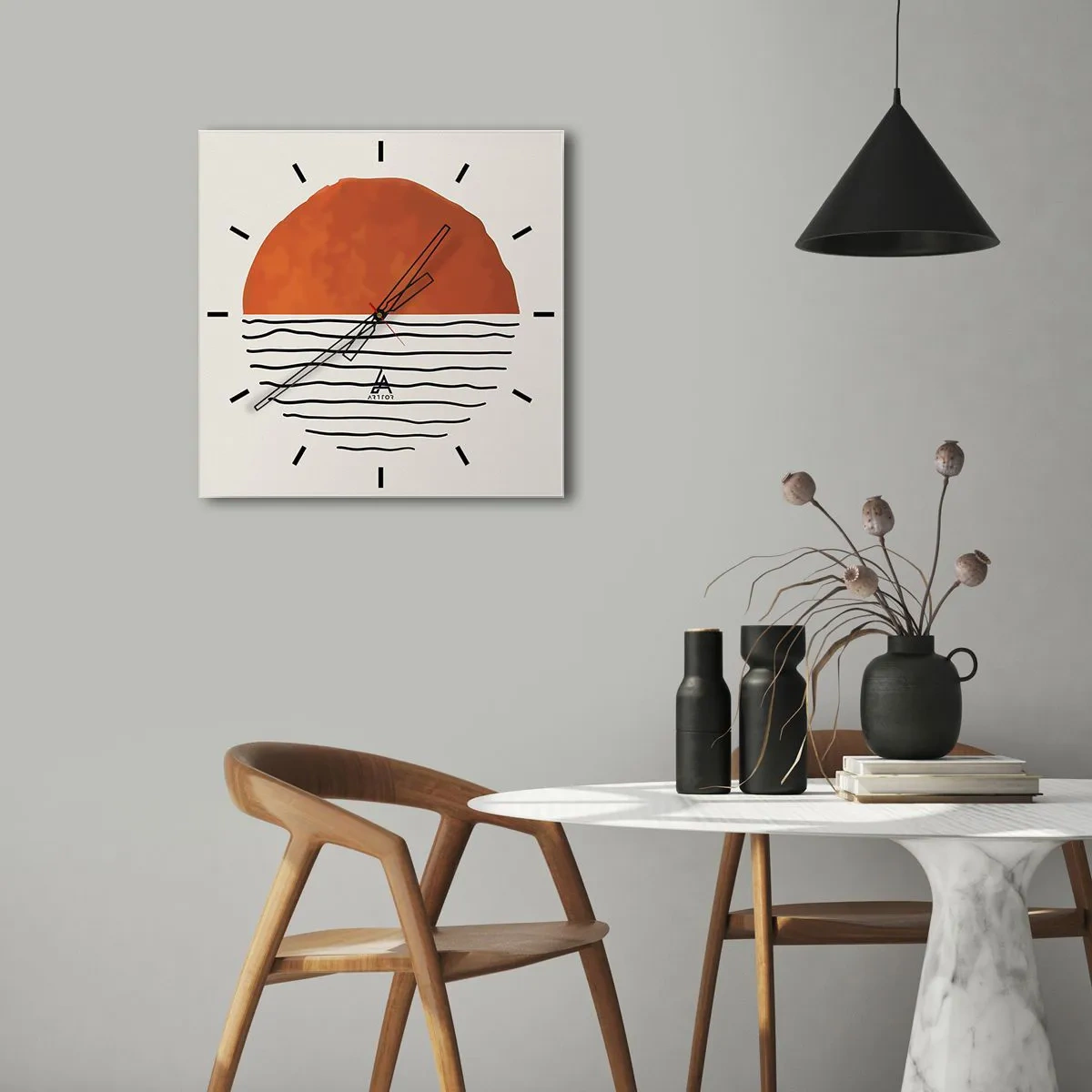 Horloge murale - Pendule murale - Dans un climat japonnais - 30x30 cm