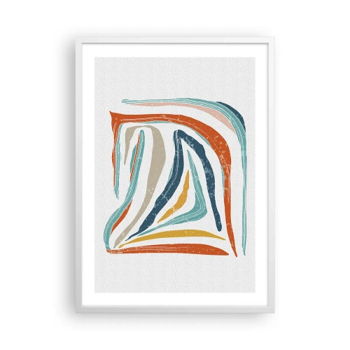 Affiche dans un cadre blanc - Poster - Abstraction avec un sourire amical - 50x70 cm