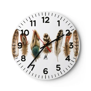 Horloge murale - Pendule murale - Variation à plumes - 30x30 cm