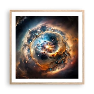 Affiche dans un chêne clair - Poster - Le début - 60x60 cm