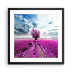 Affiche dans un cadre noir - Poster - Lande - nature sauvage - 40x40 cm