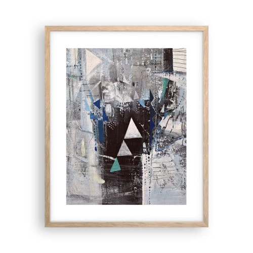 Affiche dans un chêne clair - Poster - Ordre prioritaire des triangles - 40x50 cm