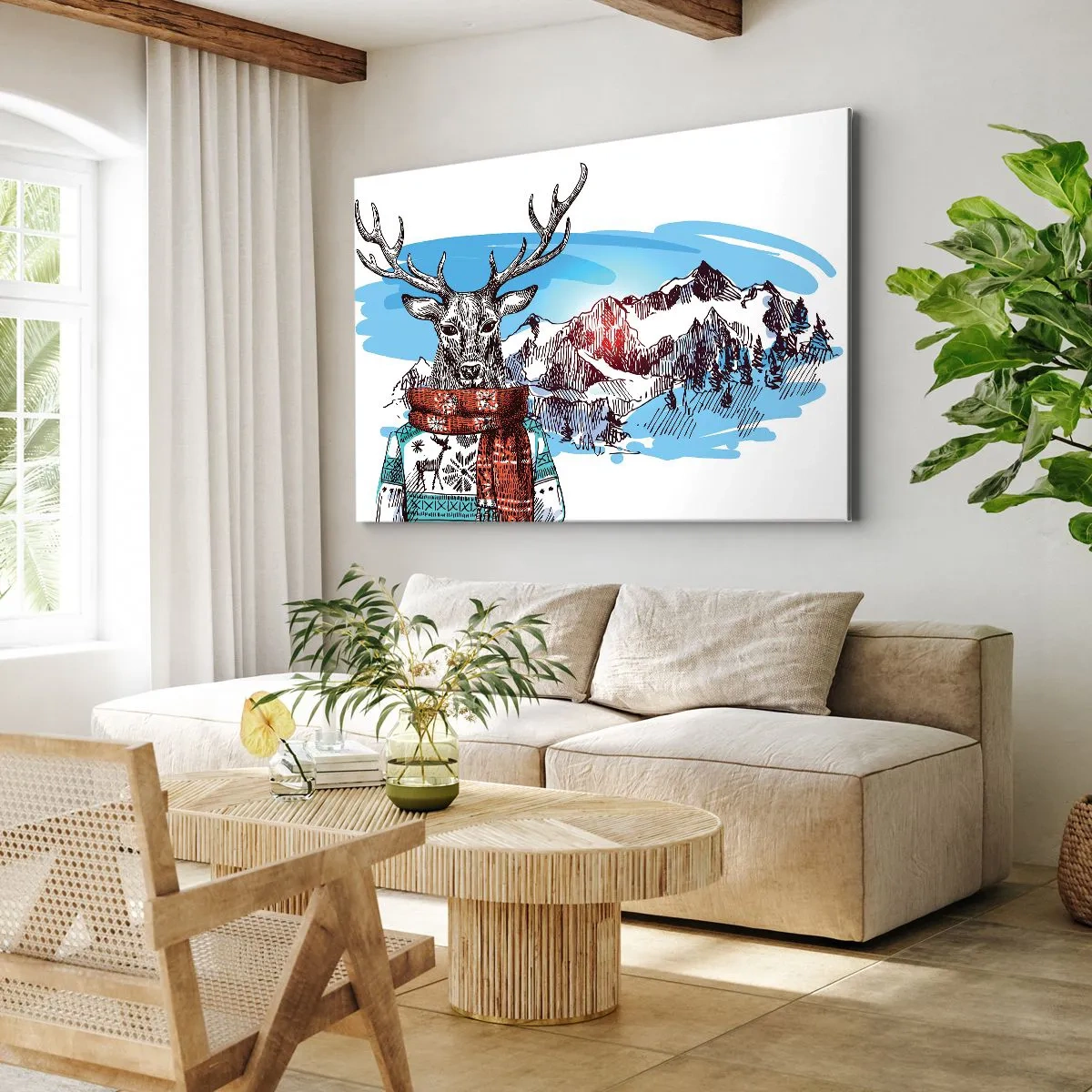 Impression sur toile - Image sur toile - Même le cerf ne gèle pas - 70x50 cm