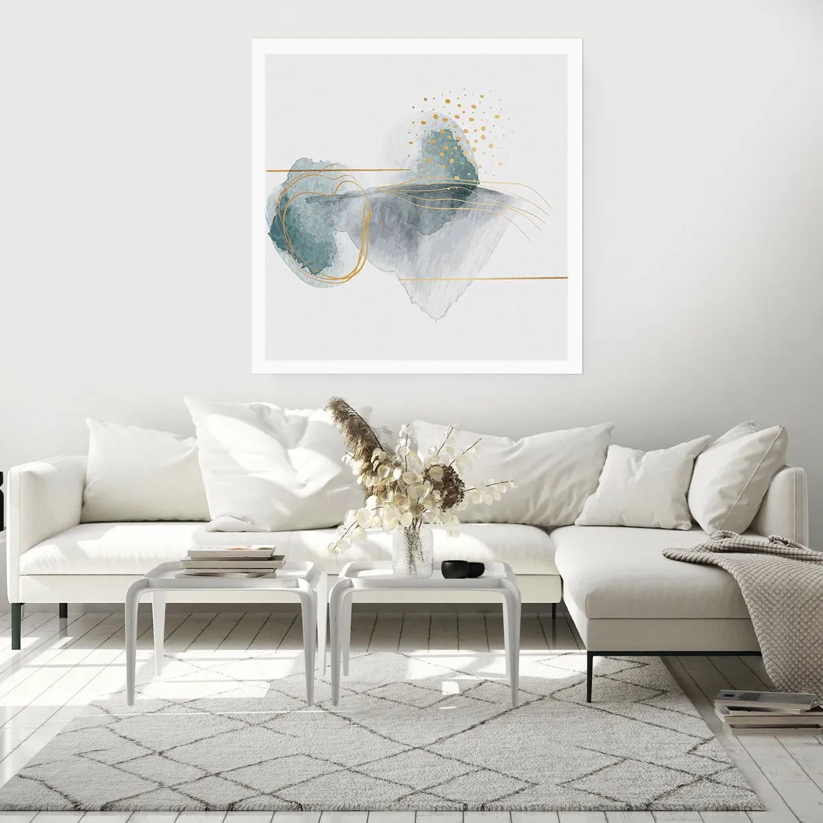 Affiche - Poster - À propos de la relation entre le gris et l'or - 40x40 cm