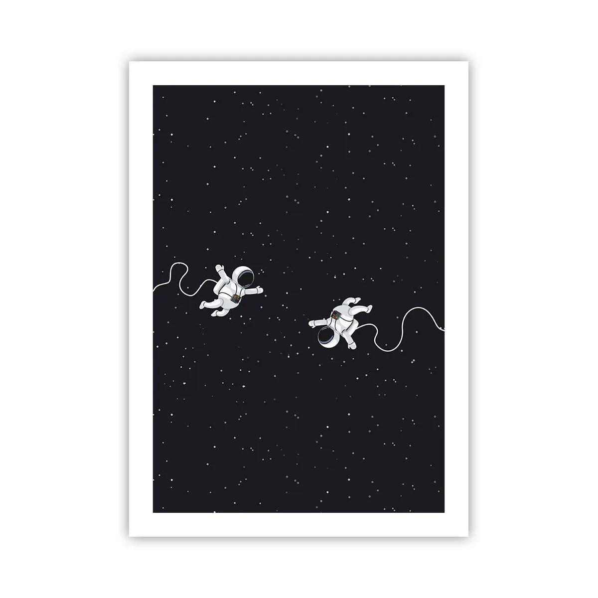 Affiche - Poster - Deux astronautes flottant dans l'espace - 50x70cm - Sortie cosmique - Décoration murale moderne pour le salon et la chambre ARTTOR