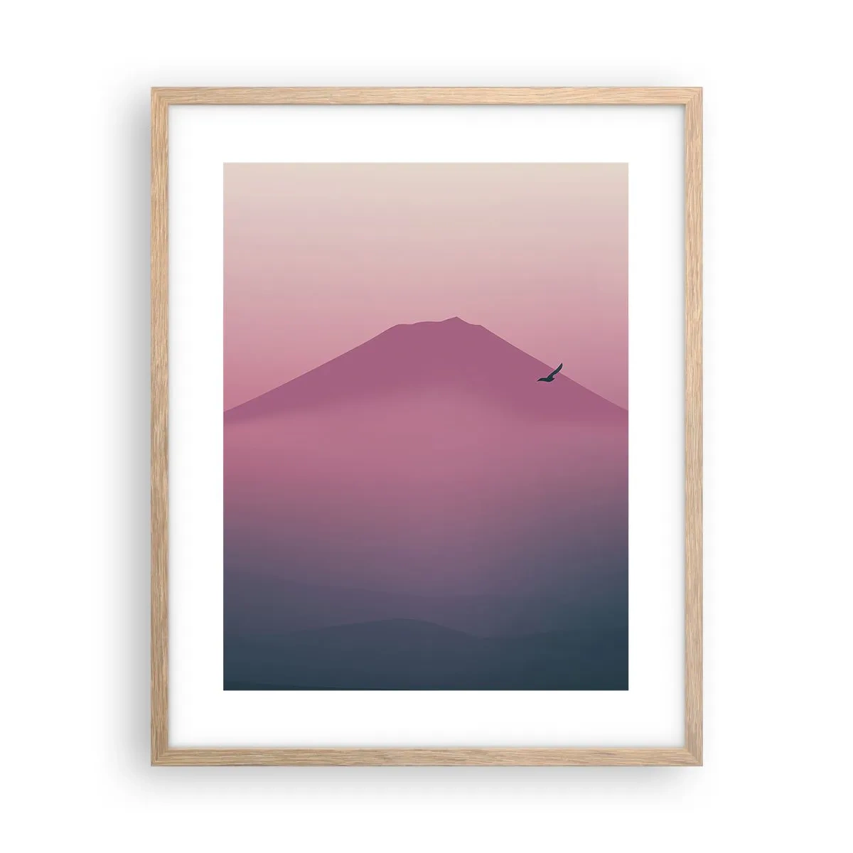 Affiche dans un chêne clair - Poster - Des pèlerins au dessus des nuages - 40x50 cm