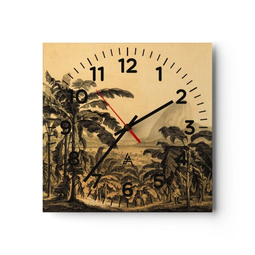 Horloge murale - Pendule murale - Dans un climat colonial - 40x40 cm