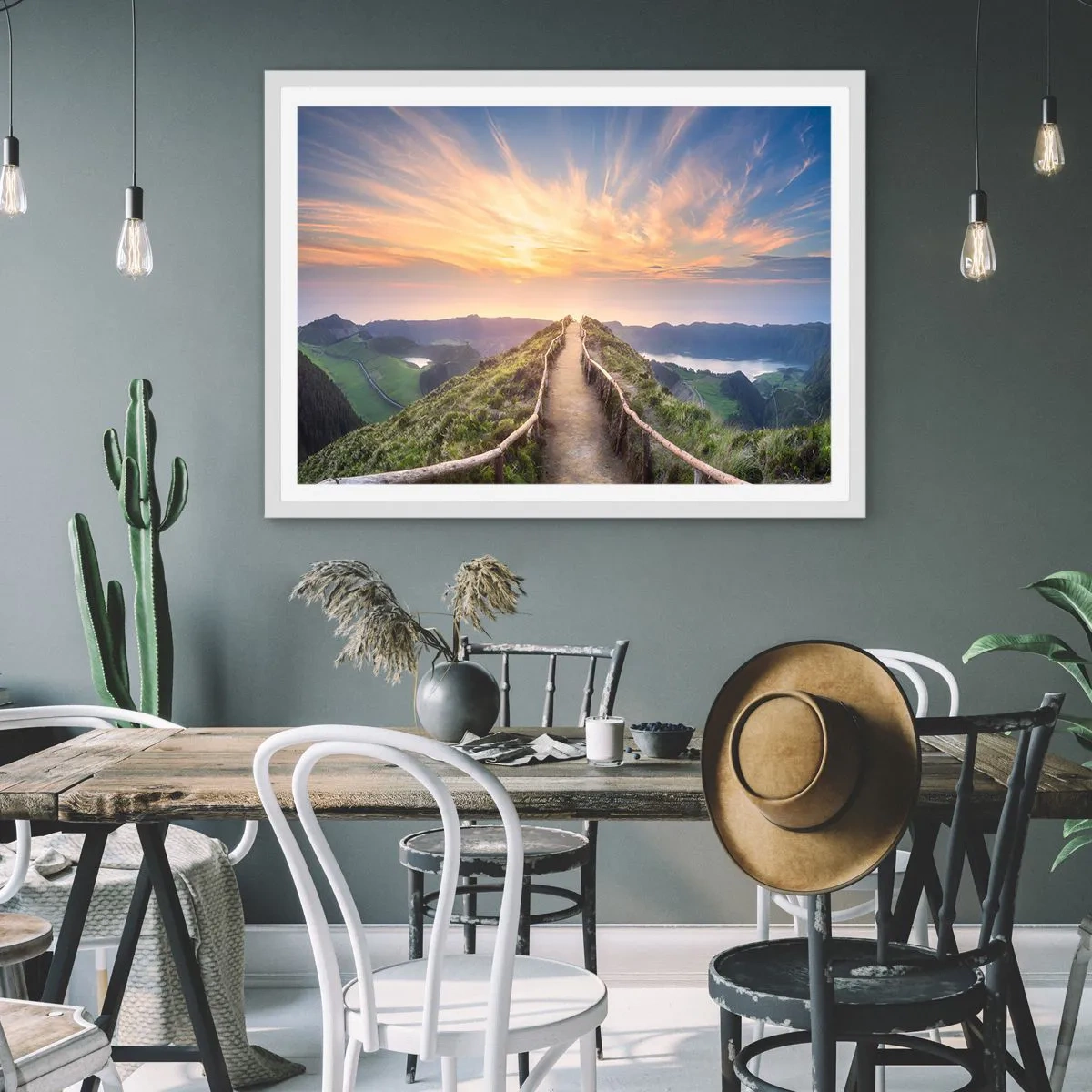 Affiche dans un cadre blanc - Poster - Proche du ciel - 100x70 cm