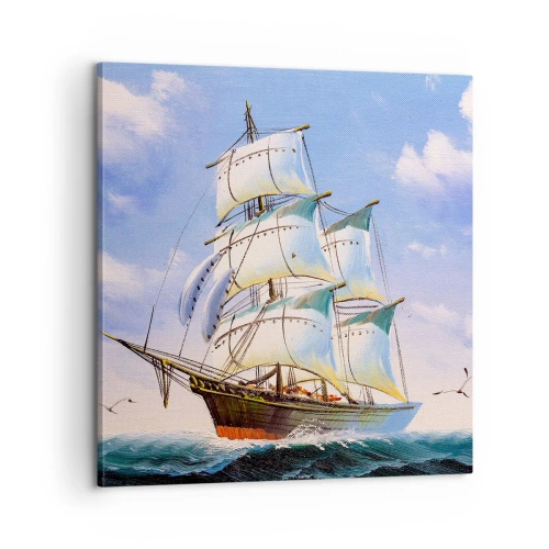 Impression sur toile - Image sur toile - Fièrement avec le vent - 60x60 cm