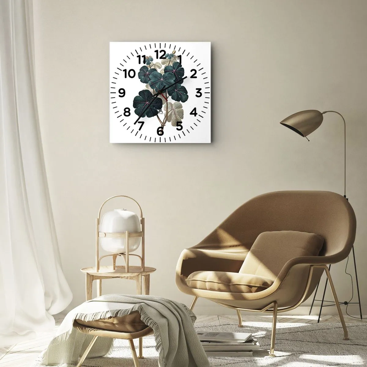 Horloge murale - Pendule murale - De l'ancien herbier - 30x30 cm