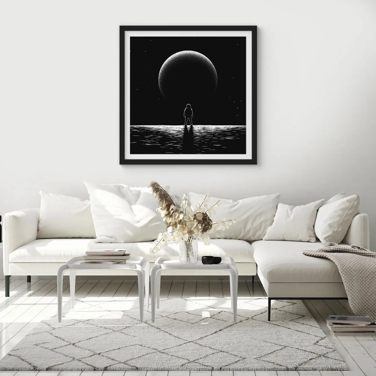 Affiche dans un cadre noir - Poster - Face à face - 60x60 cm