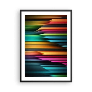 Affiche dans un cadre noir - Poster - Rayures colorées dans un style futuriste - 50x70cm - Un organe de lumière - Décoration murale moderne pour le salon et la chambre ARTTOR