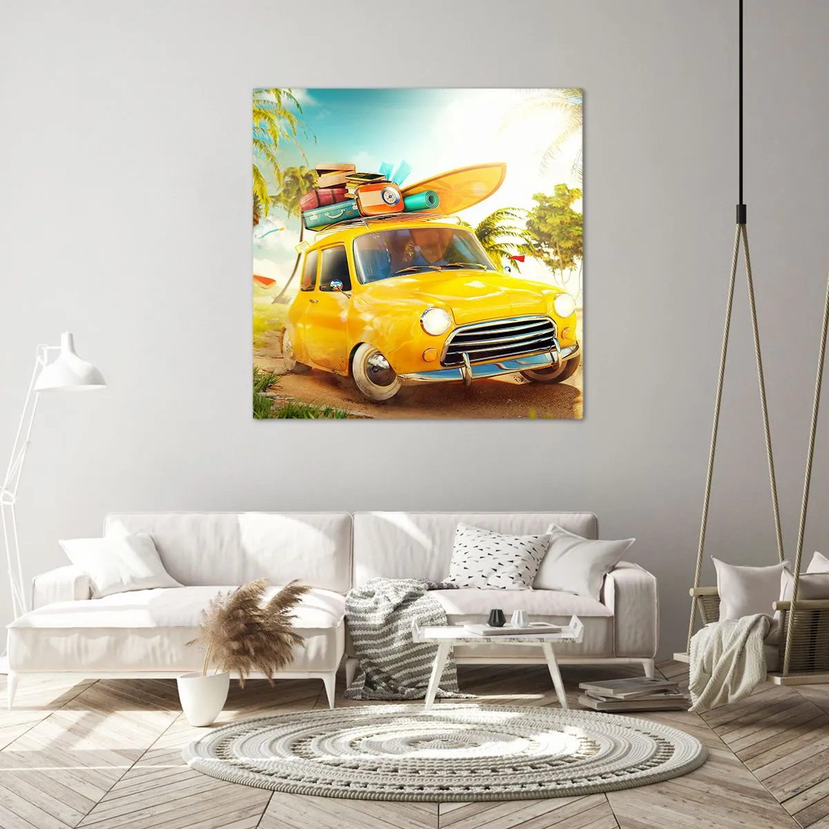 Impression sur toile - Image sur toile - Un voyage pour plus d'un sourire - 30x30 cm