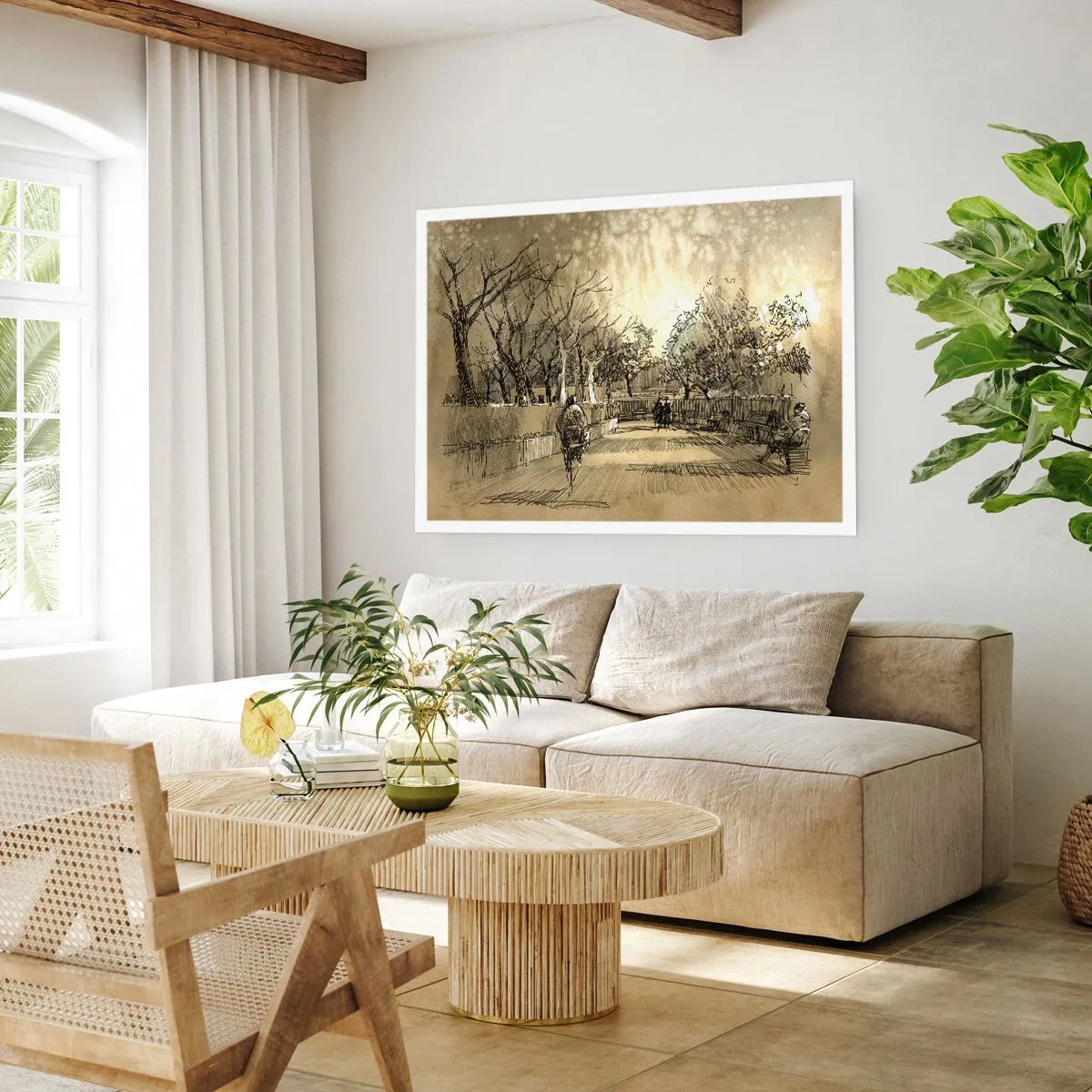 Affiche - Poster - Un moment arrêté avec une plume - 40x30 cm