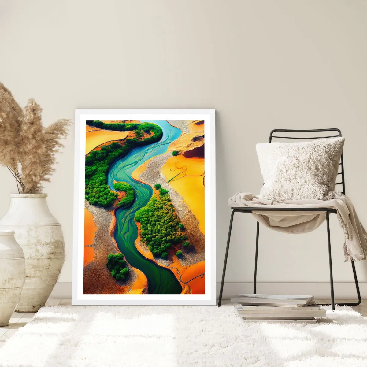 Affiche dans un cadre blanc - Poster - Rivière vivifiante - 61x91 cm
