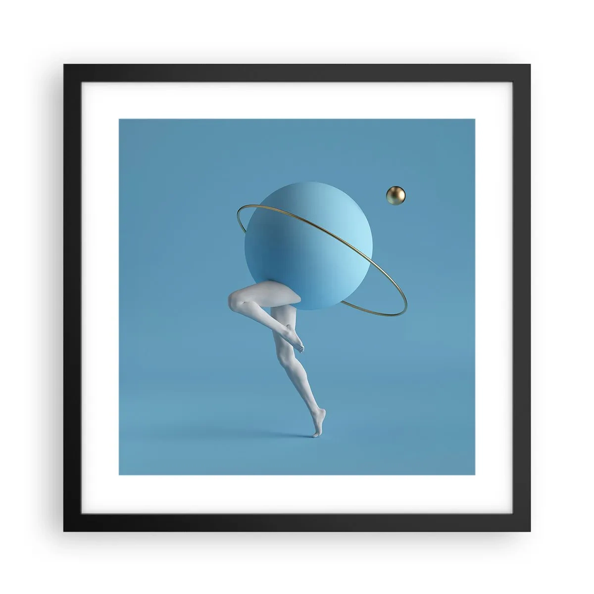 Affiche dans un cadre noir - Poster - Et les planètes deviennent folles - 40x40 cm