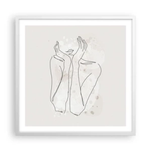 Affiche dans un cadre blanc - Poster - Instant de rêve - 60x60 cm