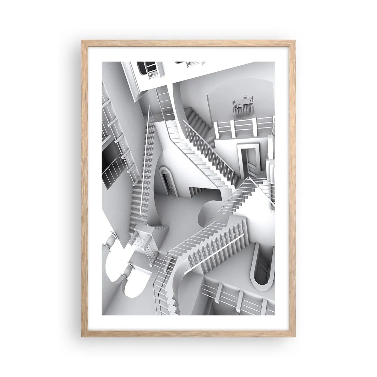 Affiche dans un chêne clair - Poster - Paradoxes spatiaux - 50x70 cm
