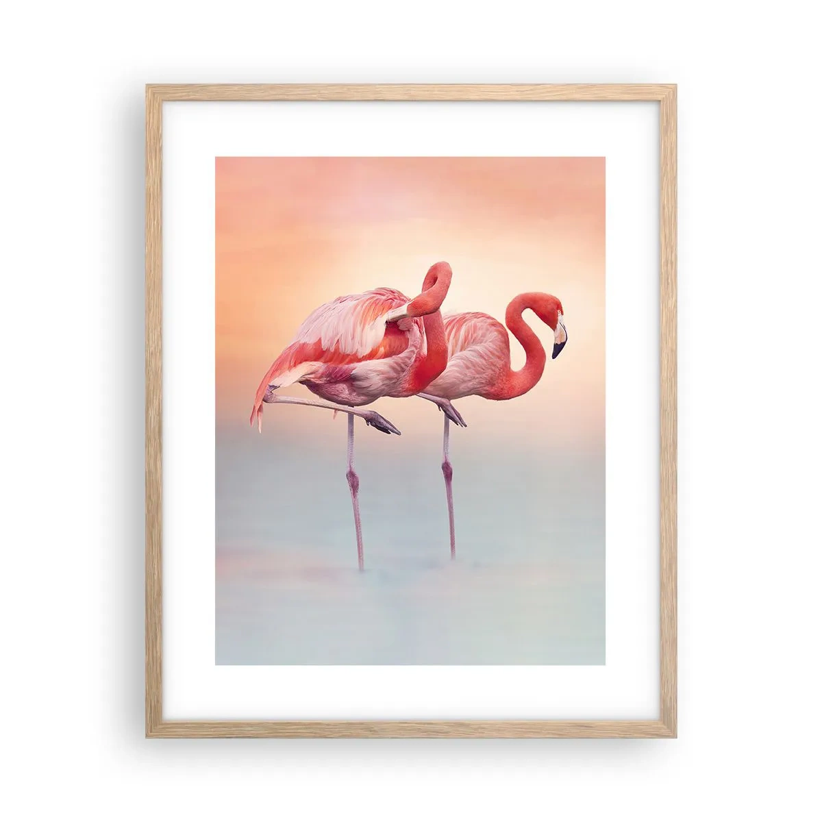 Affiche dans un chêne clair - Poster - Dans les couleurs du soleil couchant - 40x50 cm