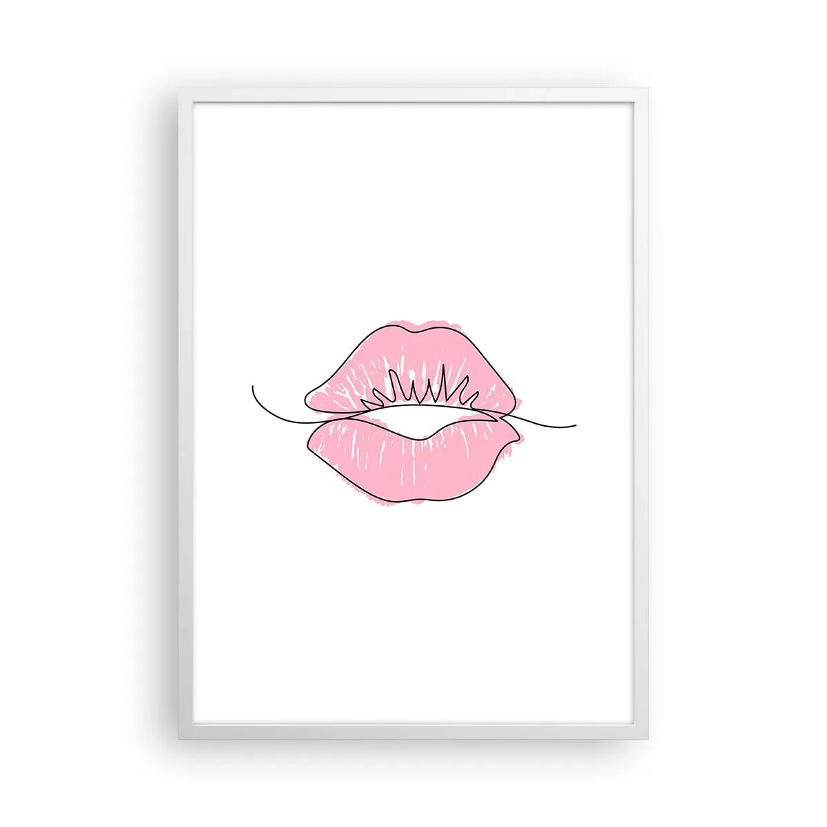 Affiche dans un cadre blanc - Poster - Prêt à l'embrassade? - 50x70 cm