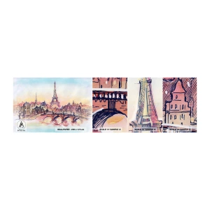 Échantillon de Papier Peint Autocollant Deluxe Sticker - La seule ville de ce type au monde - Ville, tour Eiffel, Paris - 100x30 cm