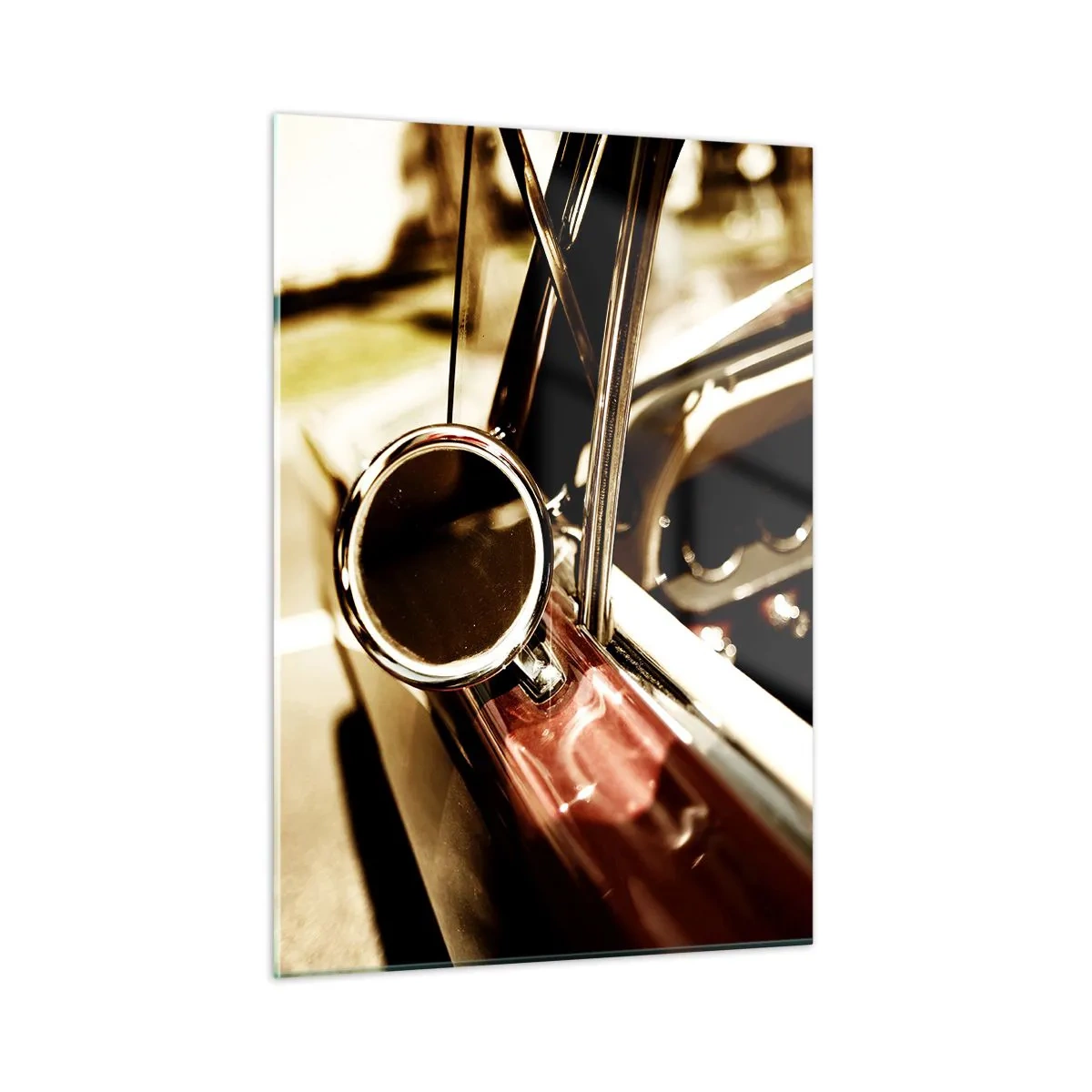 Impression sur verre - Image sur verre - Intérieur de voiture classique de style rétro - 50x70cm - Auto avec une âme - Décoration murale moderne pour le salon et la chambre ARTTOR