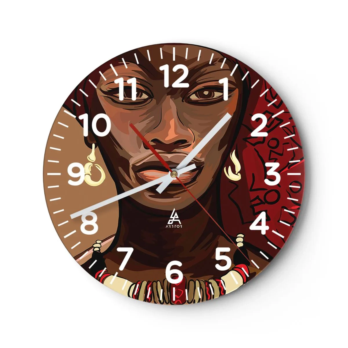 Horloge murale - Pendule murale - Vénus d'ébène - 30x30 cm