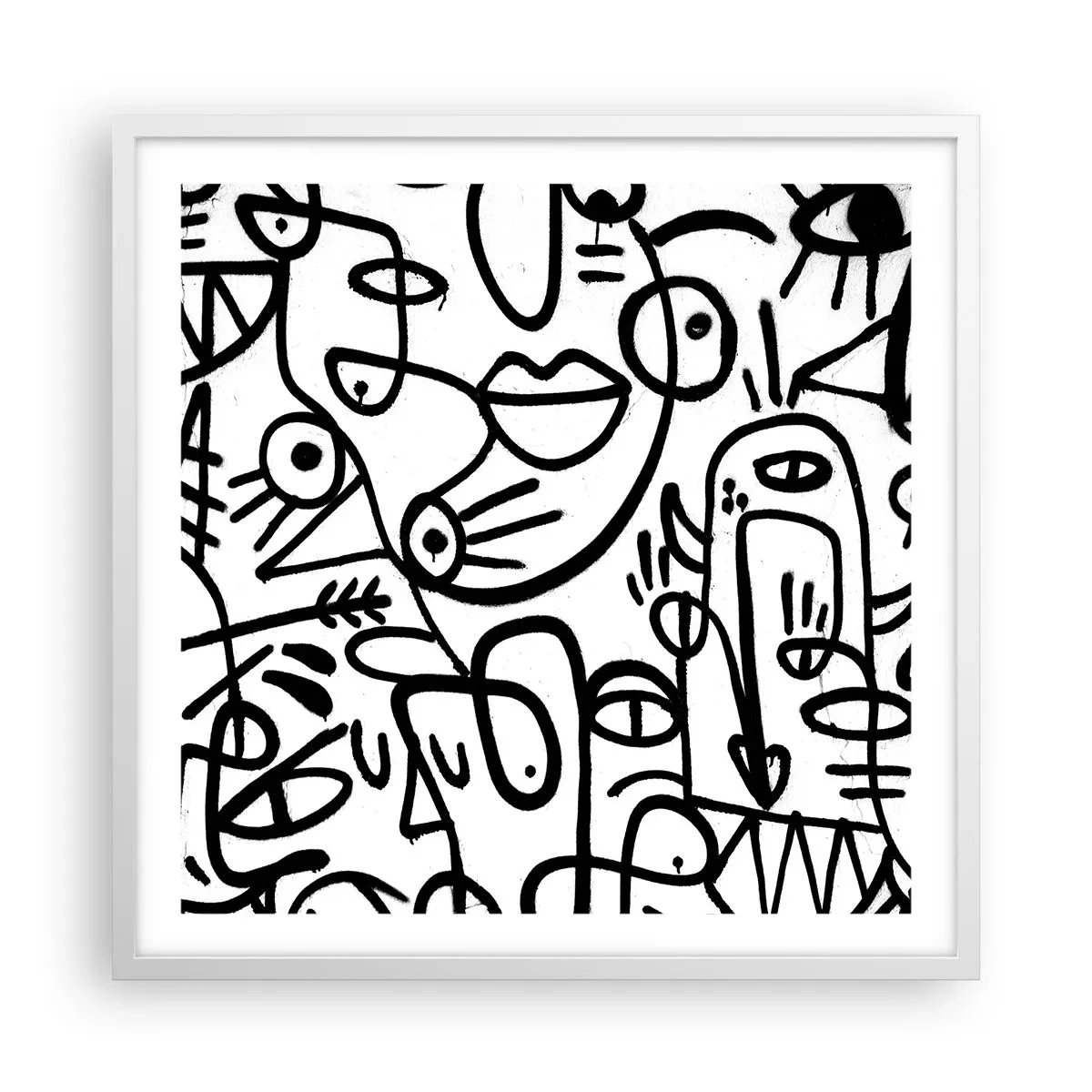 Affiche dans un cadre blanc - Poster - Visages et mirages - 60x60 cm