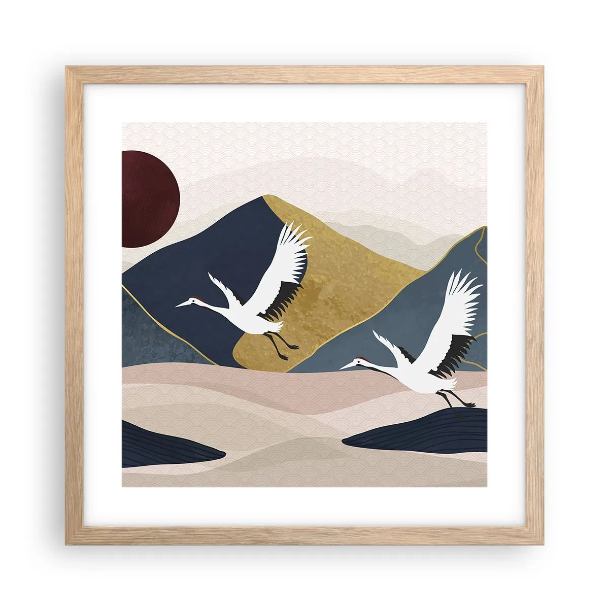 Affiche dans un chêne clair - Poster - Encore une fois, la journée s'est ÉCOULÉE - 40x40 cm