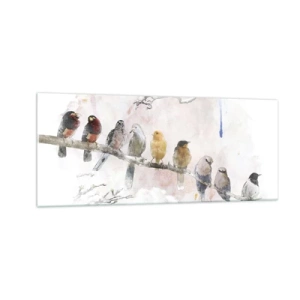 Impression sur verre - Image sur verre - Rencontre ailée - 100x40 cm