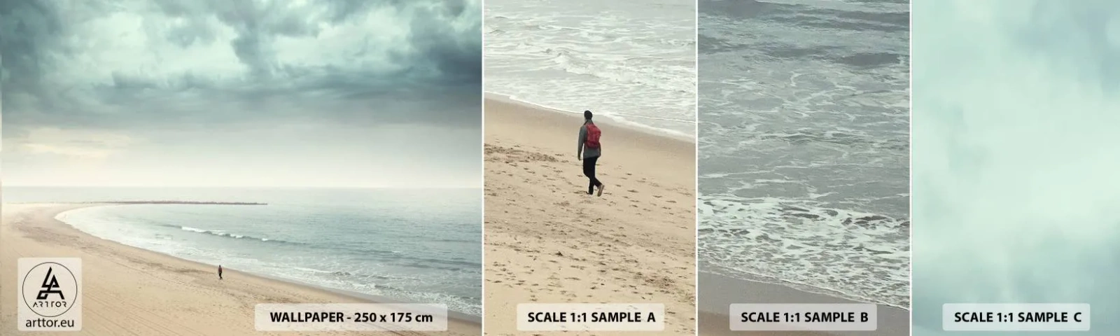 Échantillon De Papier Peint Standard Eco - à la recherche de la paix - Mer, Plage, Marcher - 100x30 cm