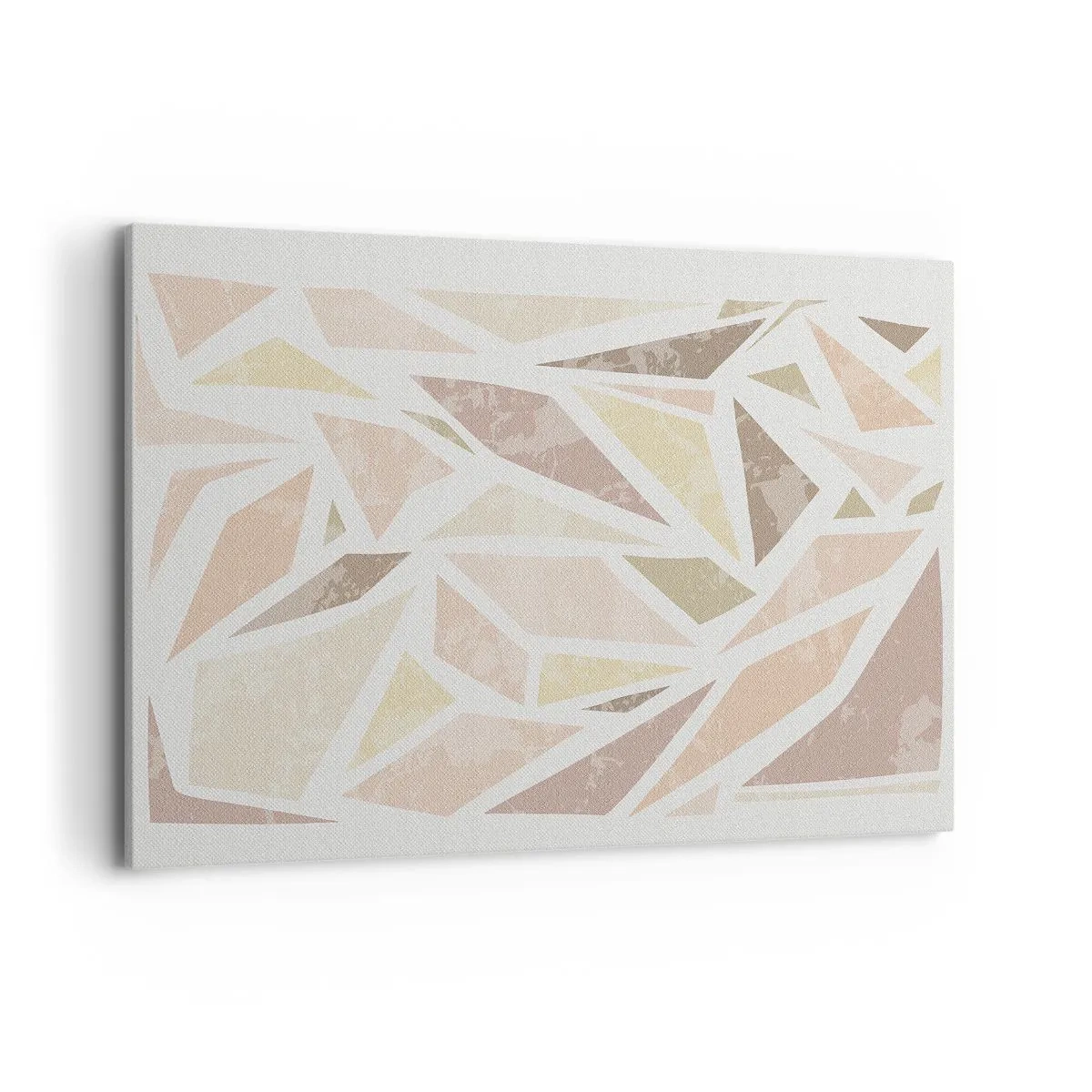 Impression sur toile - Image sur toile - Formes géométriques abstraites aux couleurs pastel - 100x70cm - Composition de vitraux - Décoration murale moderne pour le salon et la chambre ARTTOR